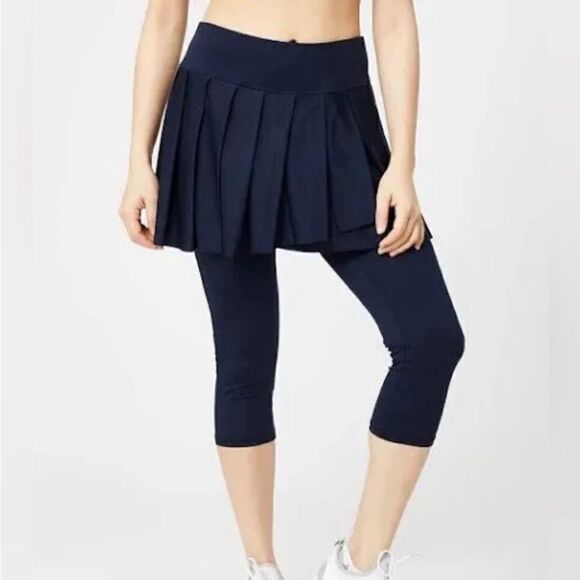 EXCELLENT CONDITION WOMEN’S SIZE SMALL JOFIT BLACK SKIRTED CAPRI LEGGINGS - Picture 1 of 7